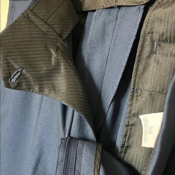 Men's Classic Tailored Dress Pants - Navy - Picture 8 of 11